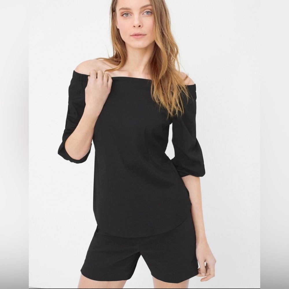 White House Black Market Off-The-Shoulder Poplin Top
